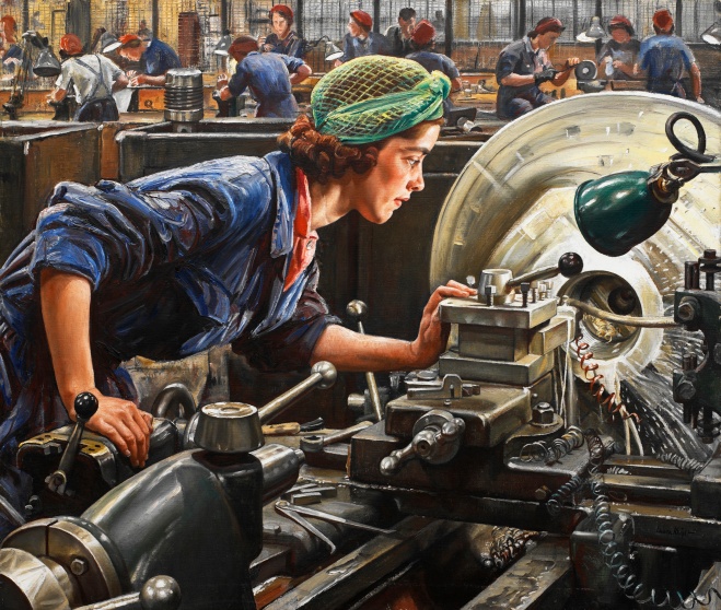 Ruby Loftus Screwing a Breech Ring, by Dame Laura Knight, 1944