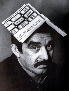 Gabriel-Garcia-Marquez-with-“One-Hundred-Years-of-Solitude”-on-his-head